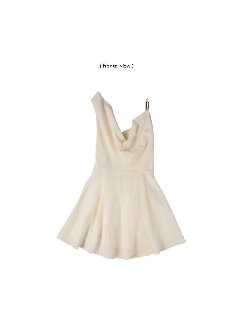 ARIA LINEN MINI-DRESS CREAM