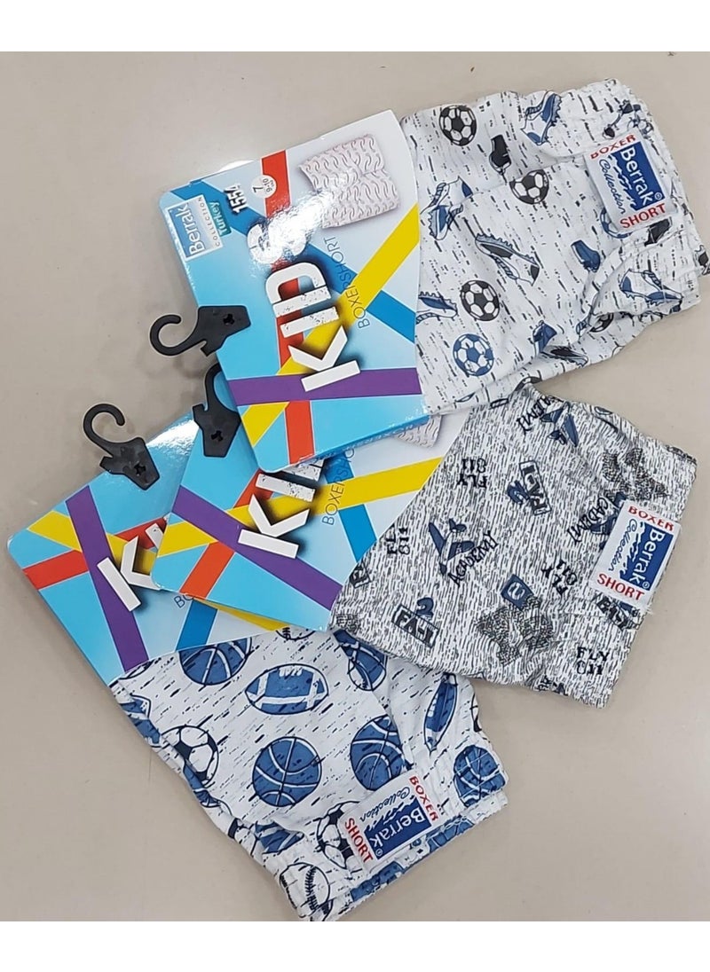 1554 Boy Patterned Boxer Shorts 10 Pieces