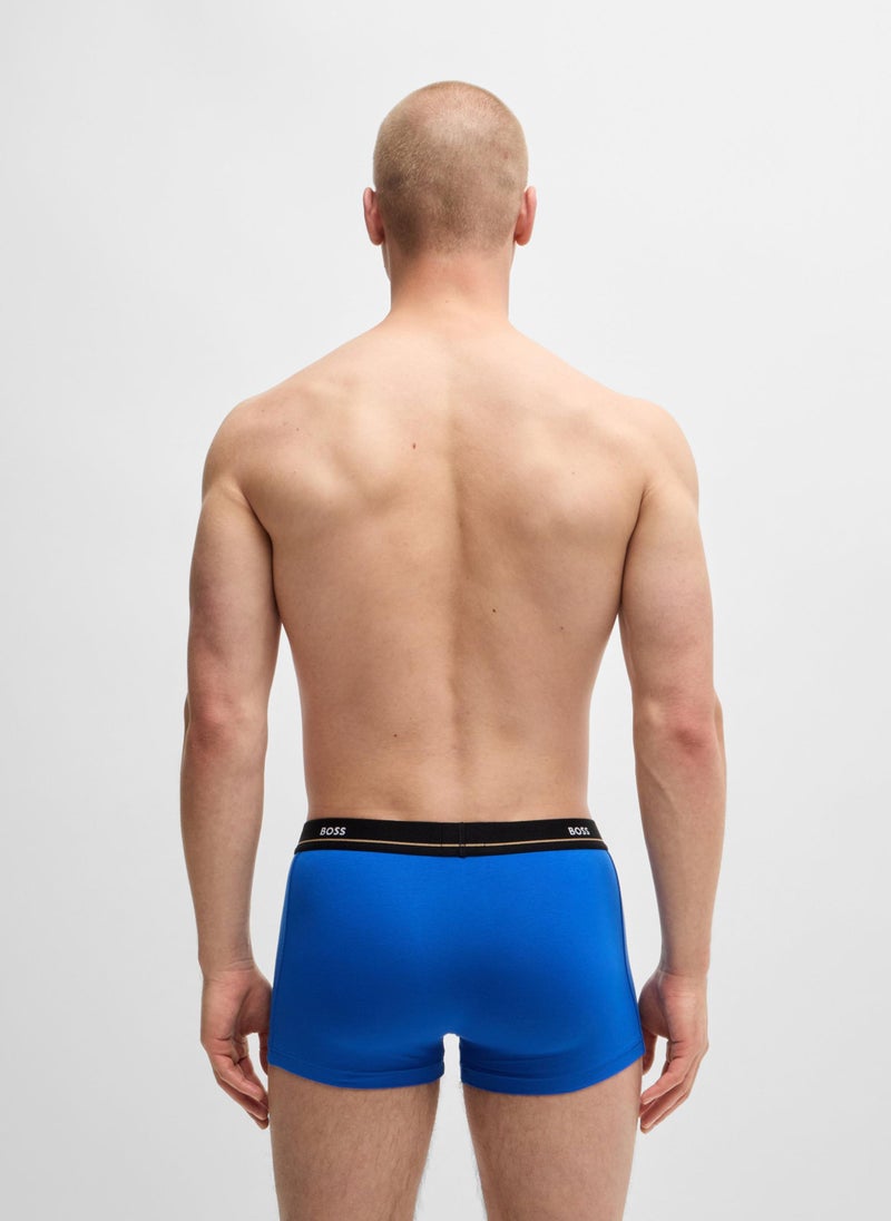 Five-pack of stretch-cotton trunks with logo waistbands