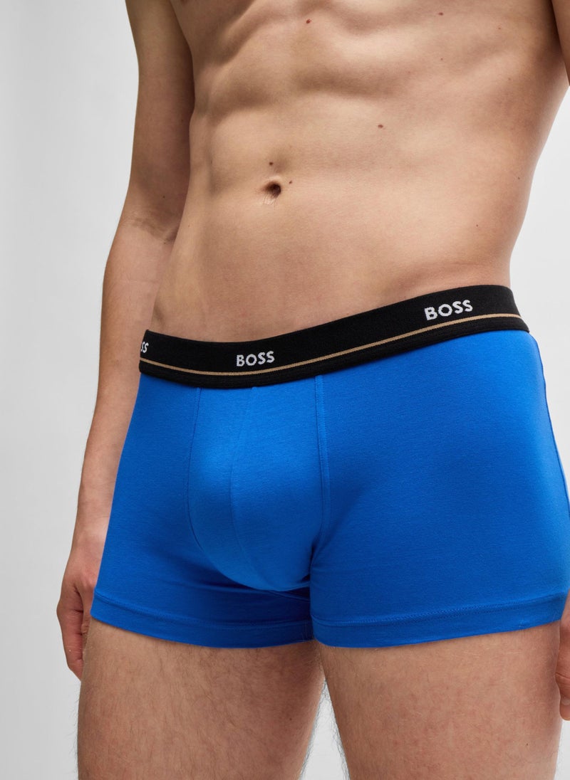 Five-pack of stretch-cotton trunks with logo waistbands