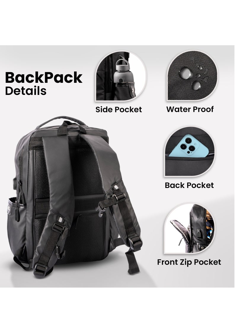 Stylish Laptop Backpack for Men & Women, Business Laptop Bag with Multiple Compartments, Water-Resistant Travel Backpack for 15.6 Inch Laptops, Work, Office, School & Daily Use