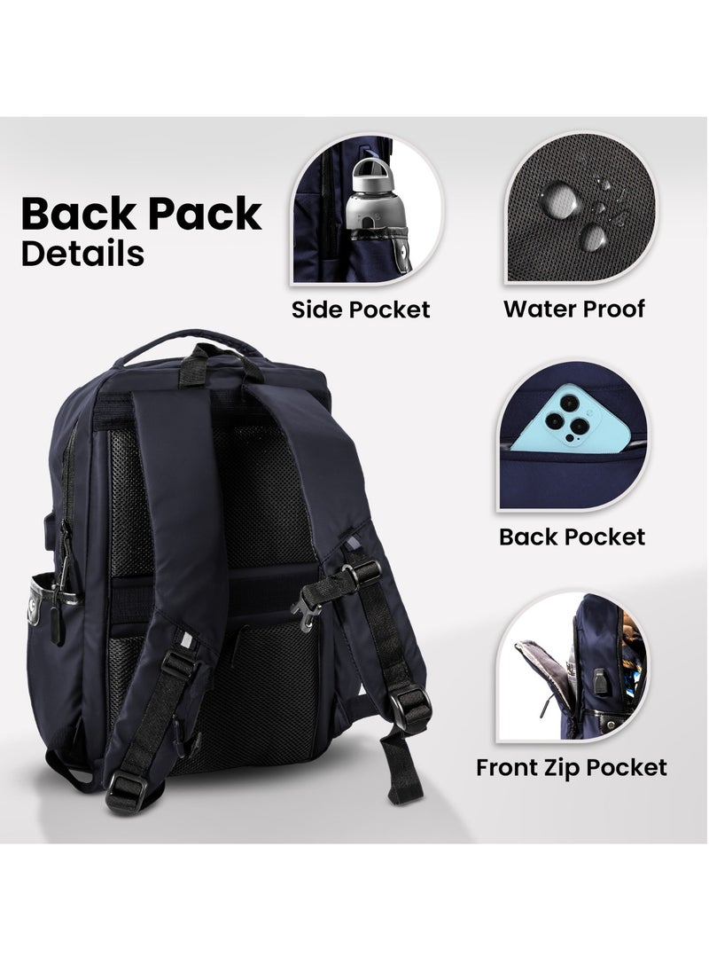 Stylish Laptop Backpack for Men & Women, Business Laptop Bag with Multiple Compartments, Water-Resistant Travel Backpack for 15.6 Inch Laptops, Work, Office, School & Daily Use