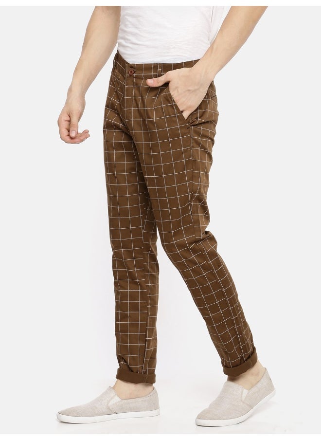 Choco Men Slim Fit Casual Other Checks Regular Chinos