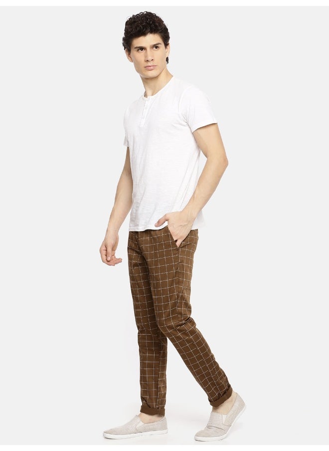 Choco Men Slim Fit Casual Other Checks Regular Chinos