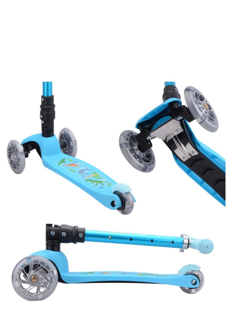 BoldCube 3 Wheel Scooter Folding Teeny Dinosaur (Blue)