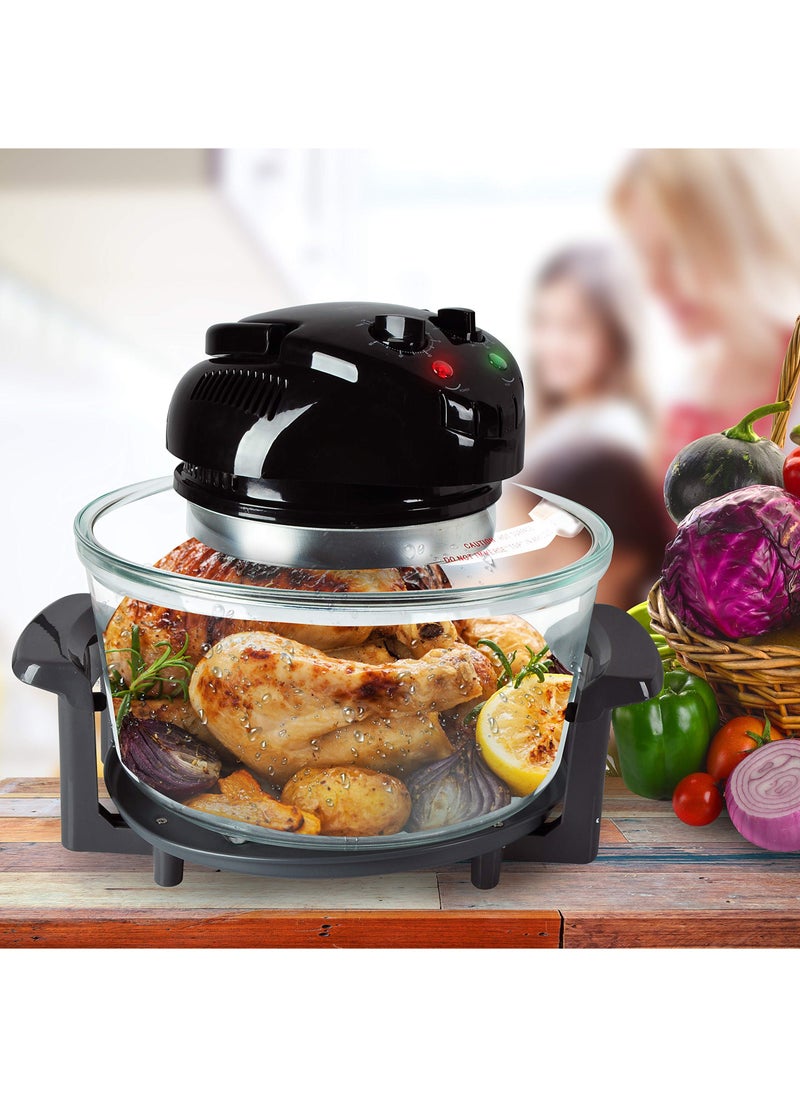 Air Fryer Convection Countertop Toaster Oven - Healthy Kitchen Air Fryer Roaster Oven, Bake, Grill, Steam Broil, Roast & Air-Fry - Includes Glass Bowl, Broil Rack and Toasting Rack,