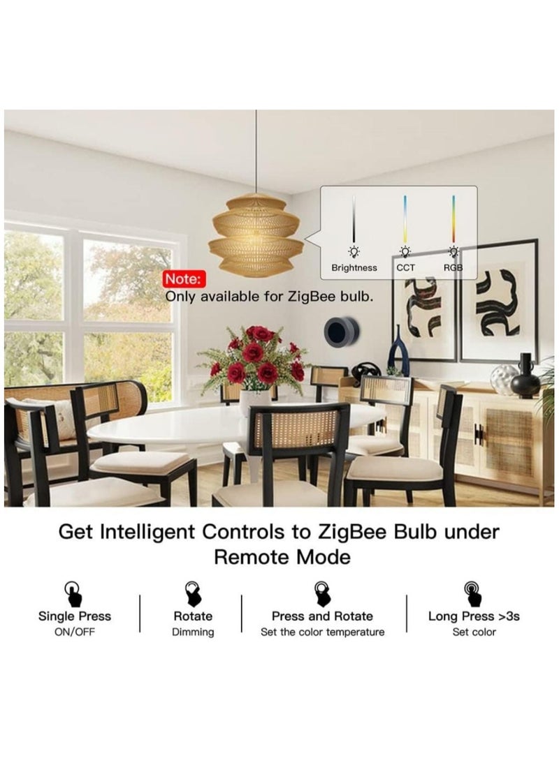 JiaFeng MOES Tuya ZigBee Smart Knob Switch, Wireless Scene Switch Button Controller, Automation Scenario, Works with Tuya ZigBee Gateway.