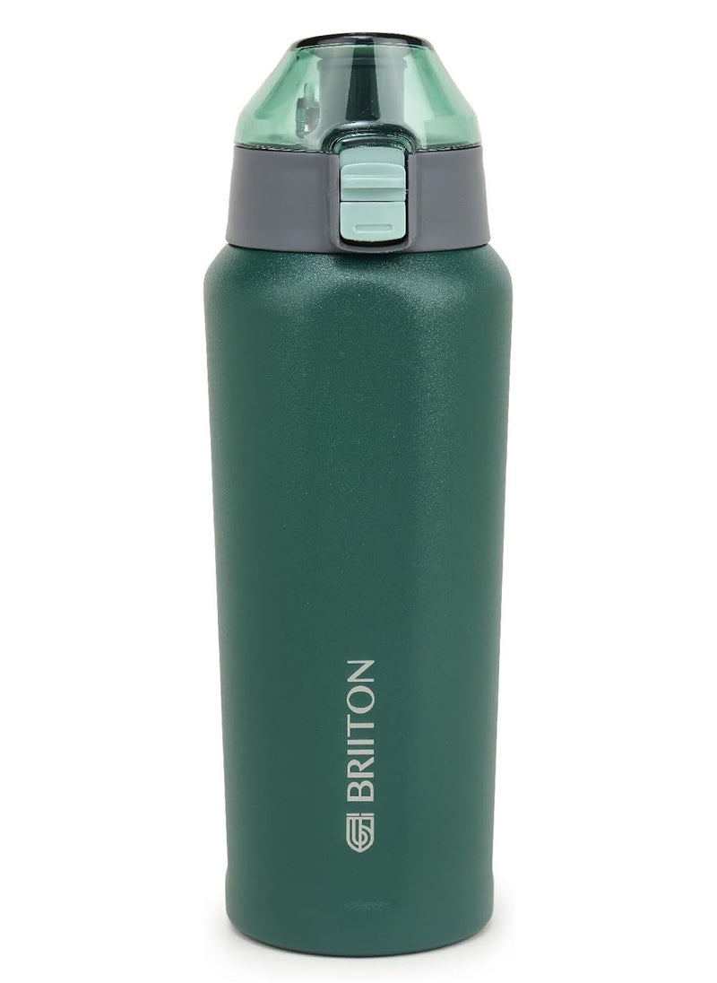 Tokyo 650ml Green Stainless Steel Water Bottle | Copper Coated Vacuum Insulation | Powder Coated | Secure Grip | Leakproof Flask | Hot & Cold Thermos | Aqua Hydro