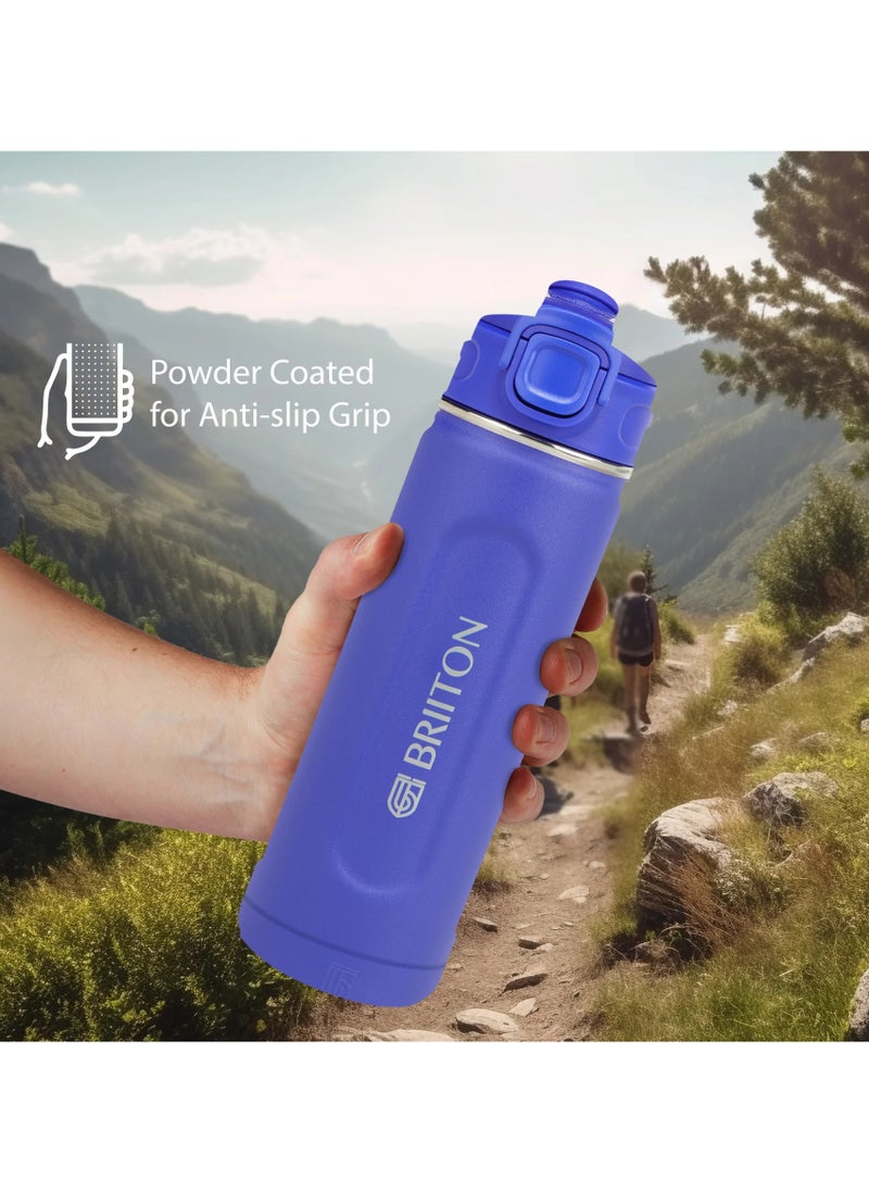 Universo - S Water Bottle - 1000ml | Copper Coated Vacuum Insulation | Stainless Steel | Powder Coated | Secure Grip | Leakproof Flask | Hot & Cold Thermos | Aqua Hydra | Ideal for All | Blue