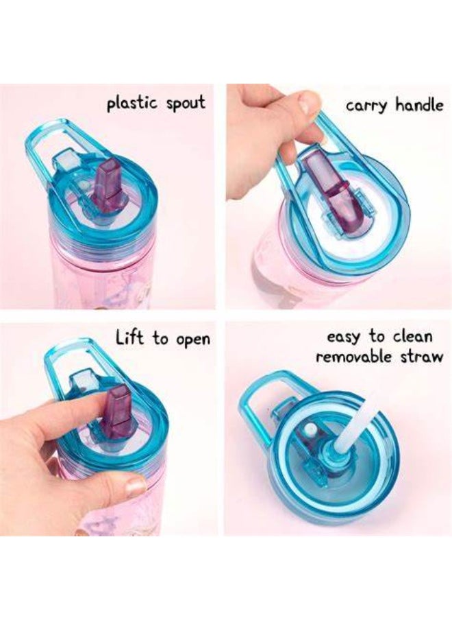 Fringoo Plastic Bottle w/ Straw- Frozen