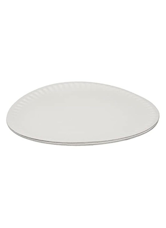 Plate Set Round, paper, White, 23 cm