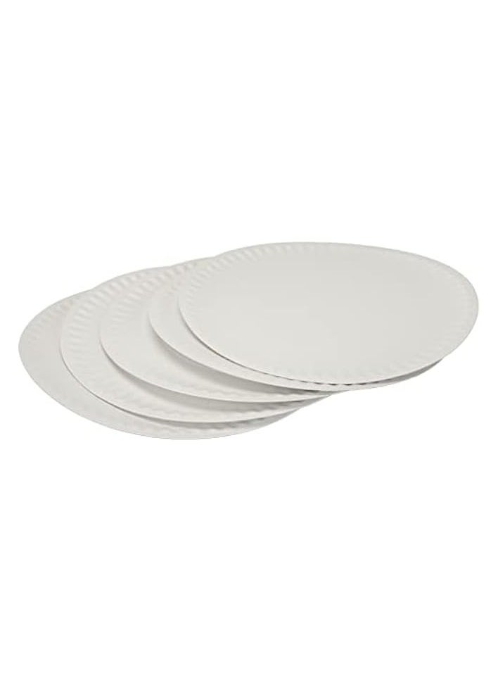 Plate Set Round, paper, White, 23 cm