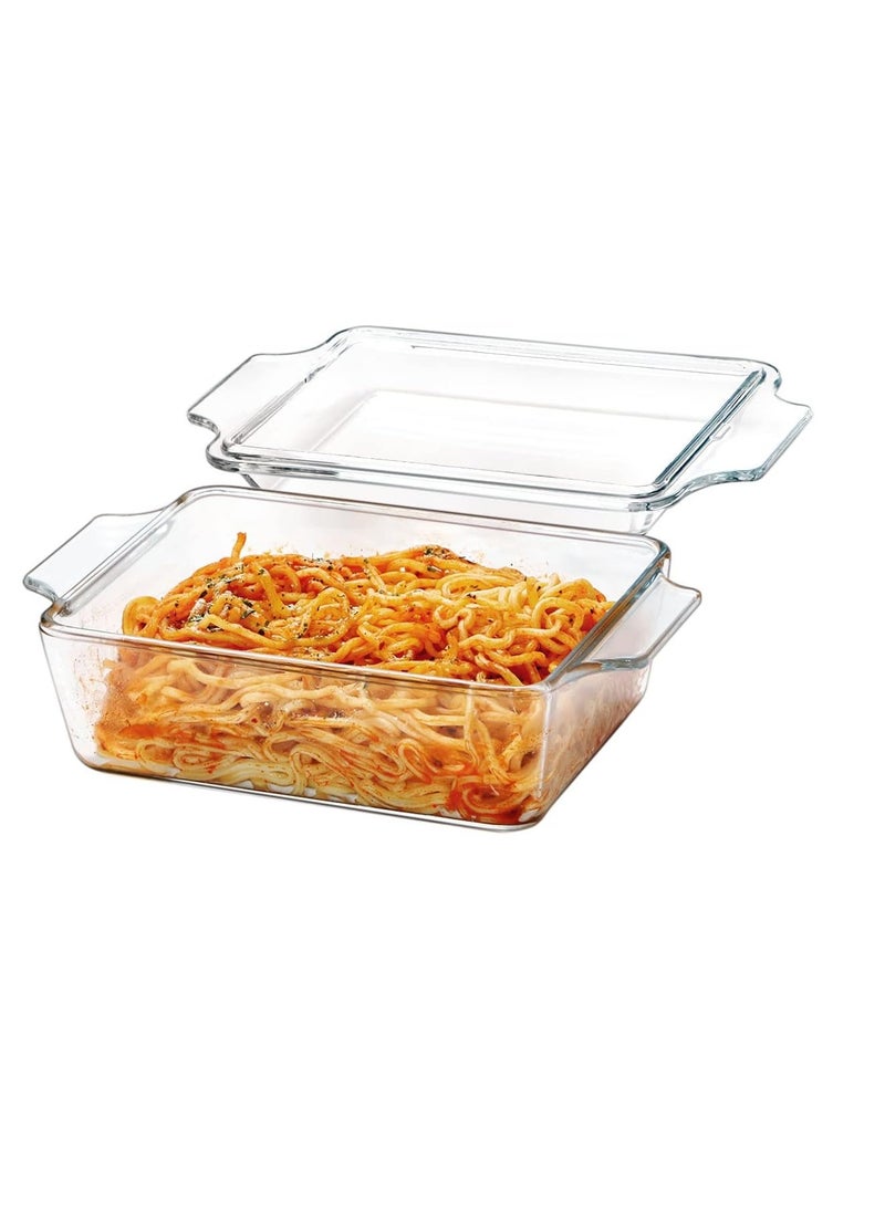 Glass Casserole Dish With Lid, Mini-1 QT (5.7in x 7in) Glass Baking Dishes for Oven, Single Serving Glass Oven Bakeware