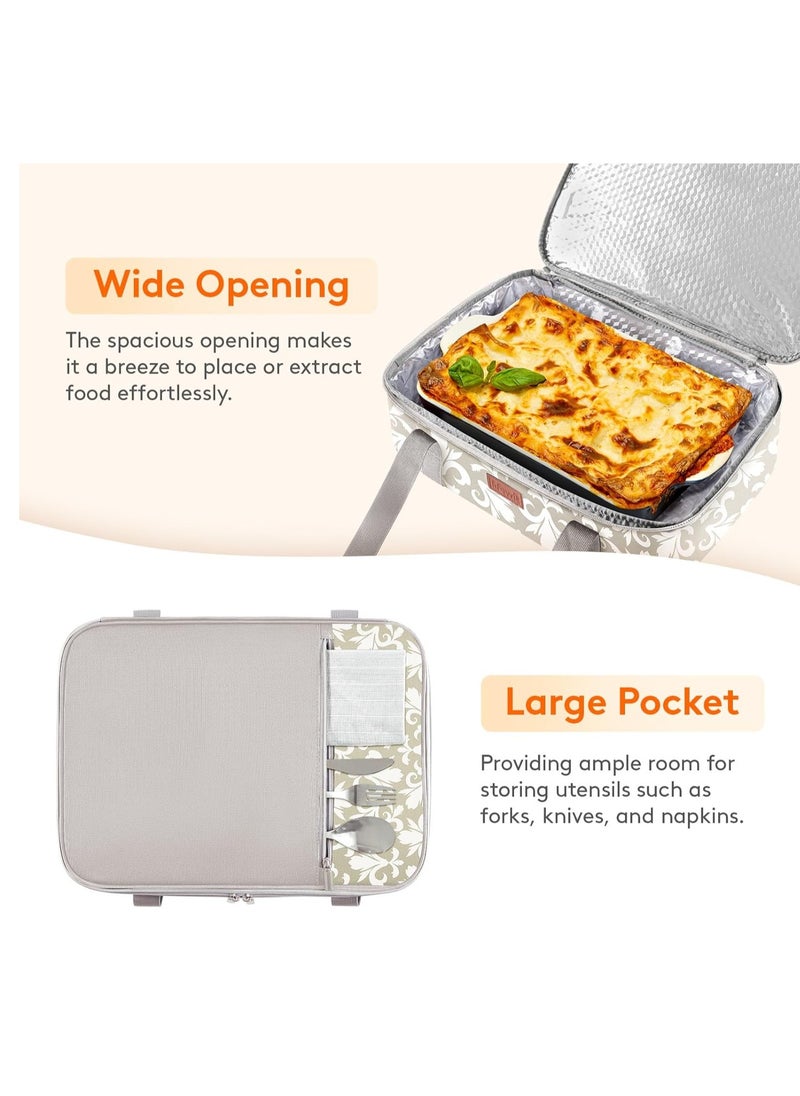 Lifewit Casserole Carrier for Hot or Cold Food, Insulated Casserole Baking Dish Bag Food Carrier, Lasagna Holder for Potluck/Parties/Picnic/Cookouts, Fits 9