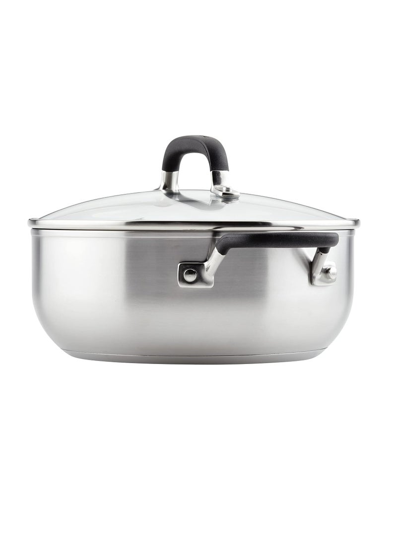 KitchenAid Casserole with Lid, 4 Quart, Brushed Stainless Steel