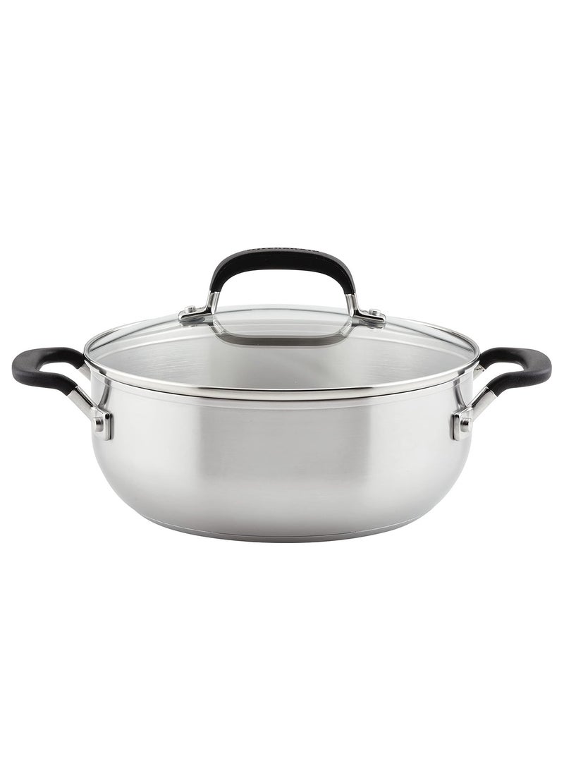 KitchenAid Casserole with Lid, 4 Quart, Brushed Stainless Steel