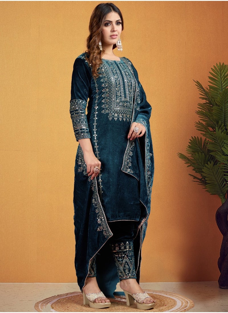 Designer party wear look Green Top-Dupatta and fully stitched bottom