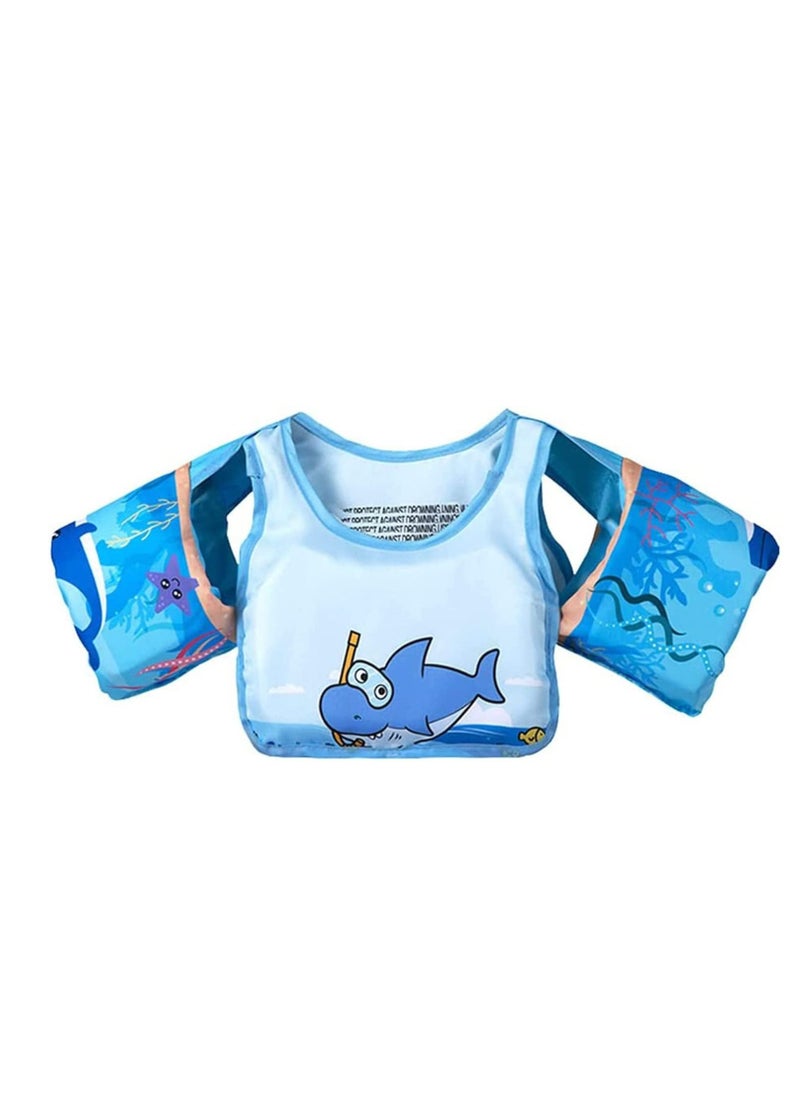 Swim Vest Kids, For 30-55 Pounds Boys and Girls, Toddler Floats with Shoulder Harness Arm Wings Children Safety Buoyancy Vest Baby Arm Foam Drifting Floating Swimming Aid