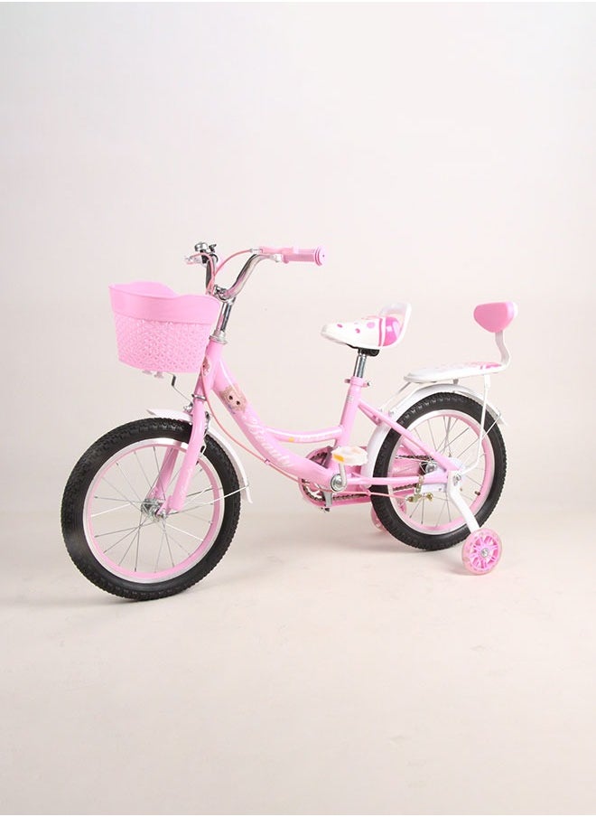 12-20 Inch Pink Style Kids Bike With Training Wheels And Basket