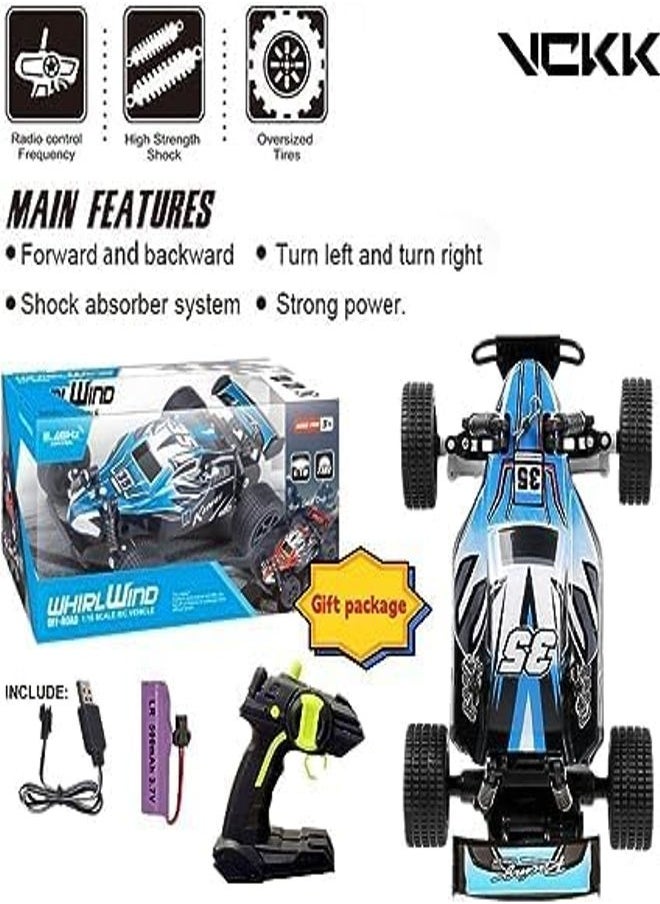 remote control toy car, 1:18 scale RC vehicle, high speed two-wheel drive off-road drift rear drive force racing car, gift for boys girls children birthday party