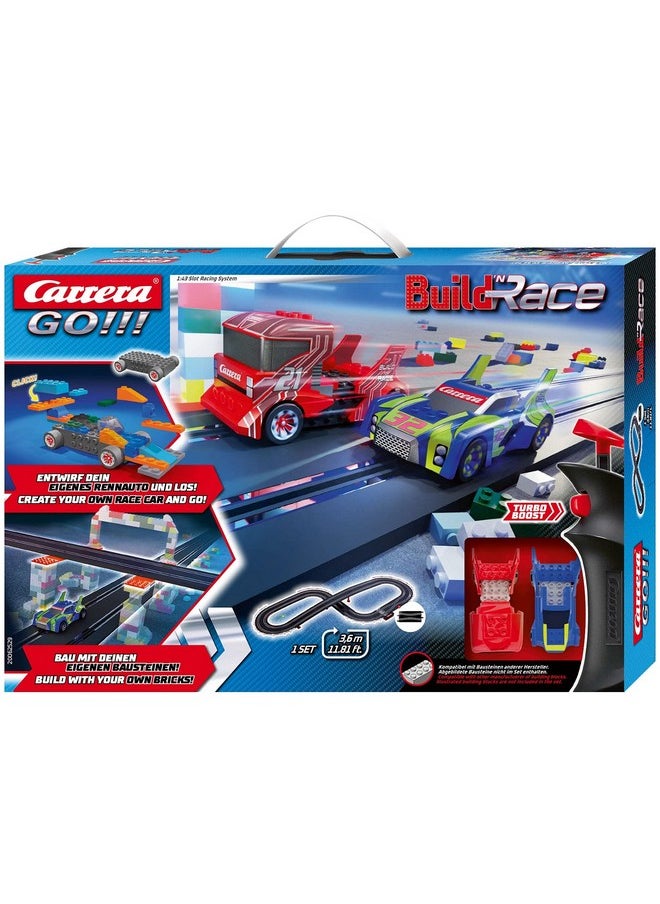 Go!!! Build 'N Race 62529 Racing Set 3.6 Electric Powered Slot Car Racing Kids Toy Blocks Race Track Set Includes 2 Hand Controllers And 2 Cars In 1:43 Scale