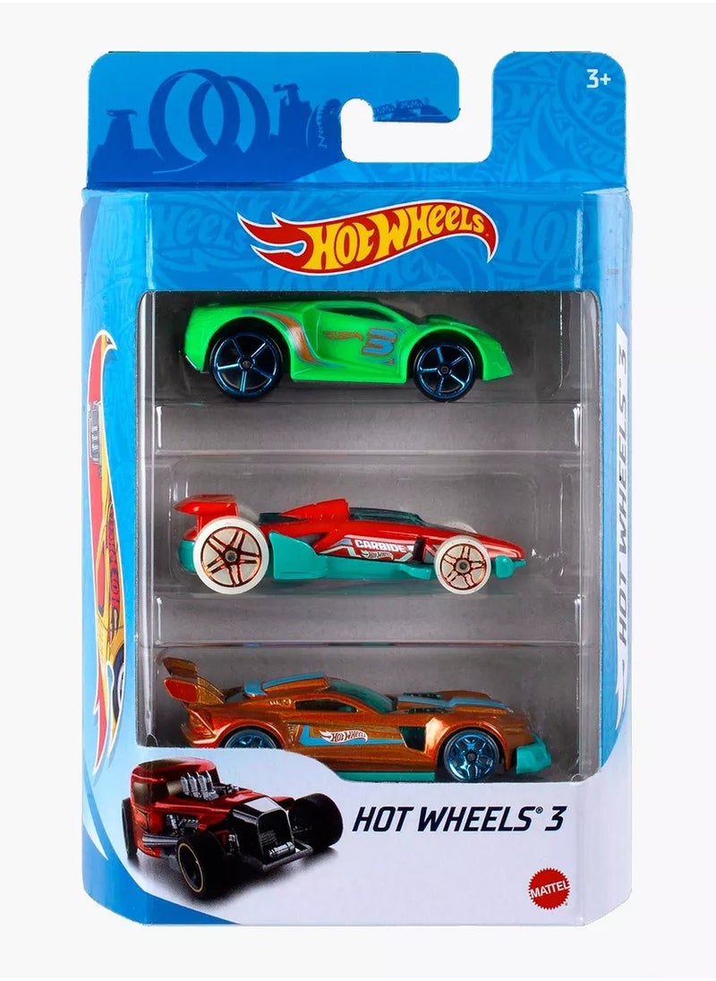 Hot Wheels Die Cast Cars 3pc Set Assorted