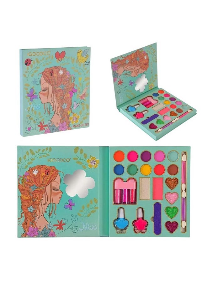 Kids Makeup Kit For Girl, Washable Makeup Set For Girls, Makeup Set For Kids, Girl Toys Children Play Makeup Kit With Folding Case Birthday Gifts For Girls Age 4 5 6 7 8 Year Old