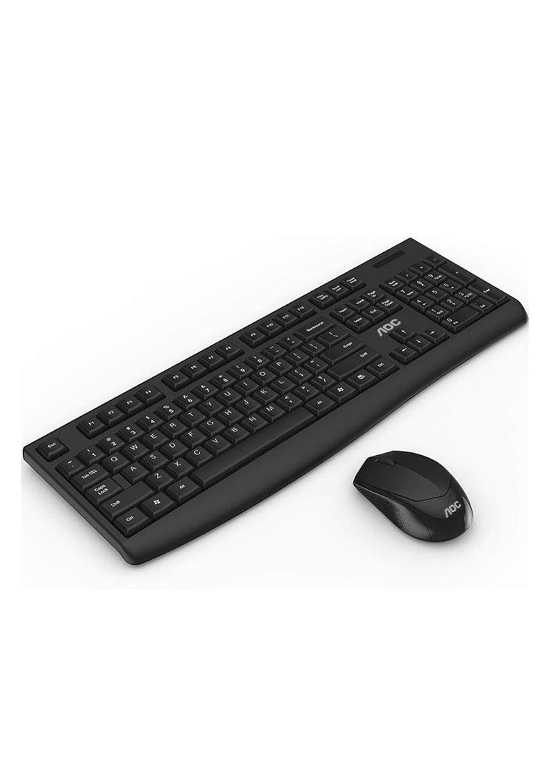 KM120 Wireless Keyboard and Mouse for Home and Office - Black