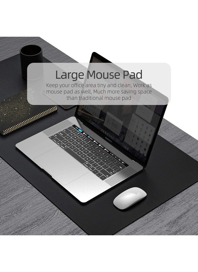 Multifunctional Ultra Thin Waterproof PU Leather Home/Office Desk Pad | Dual Sided | 90 x 45cm | Black