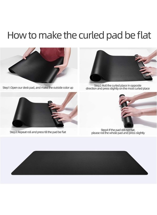 Multifunctional Ultra Thin Waterproof PU Leather Home/Office Desk Pad | Dual Sided | 90 x 45cm | Black