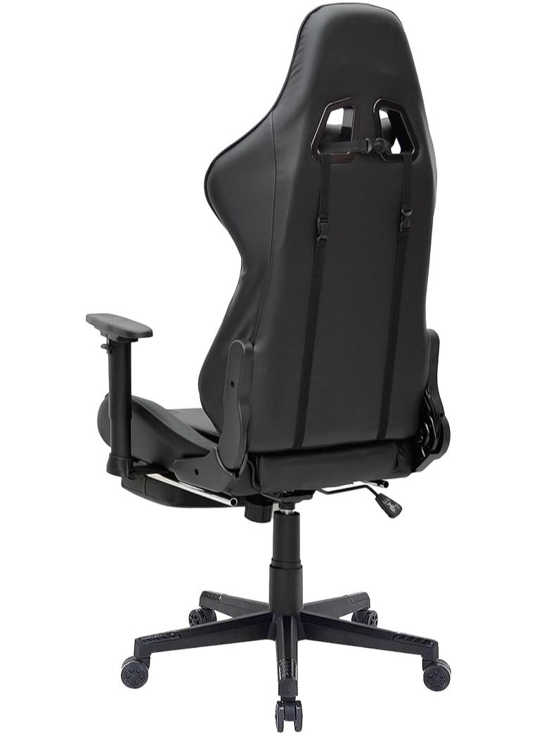 Multi Home Furniture Modern design Best Executive gaming chair MH-8886-Black for Video Gaming Chair for Pc with fully reclining back and head rest amd footrest and soft leather (Black)