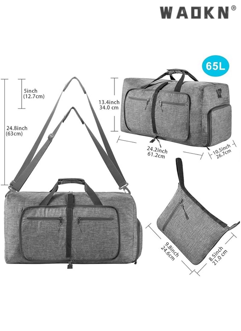 Travel Duffle Bag for Men, Foldable Travel Duffel Bag with Shoes Compartment Overnight Bag for Men Women Waterproof & Tear Resistant