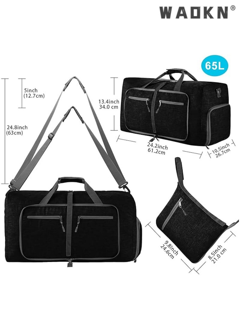 Travel Duffle Bag for Men, Foldable Travel Duffel Bag with Shoes Compartment Overnight Bag for Men Women Waterproof & Tear Resistant