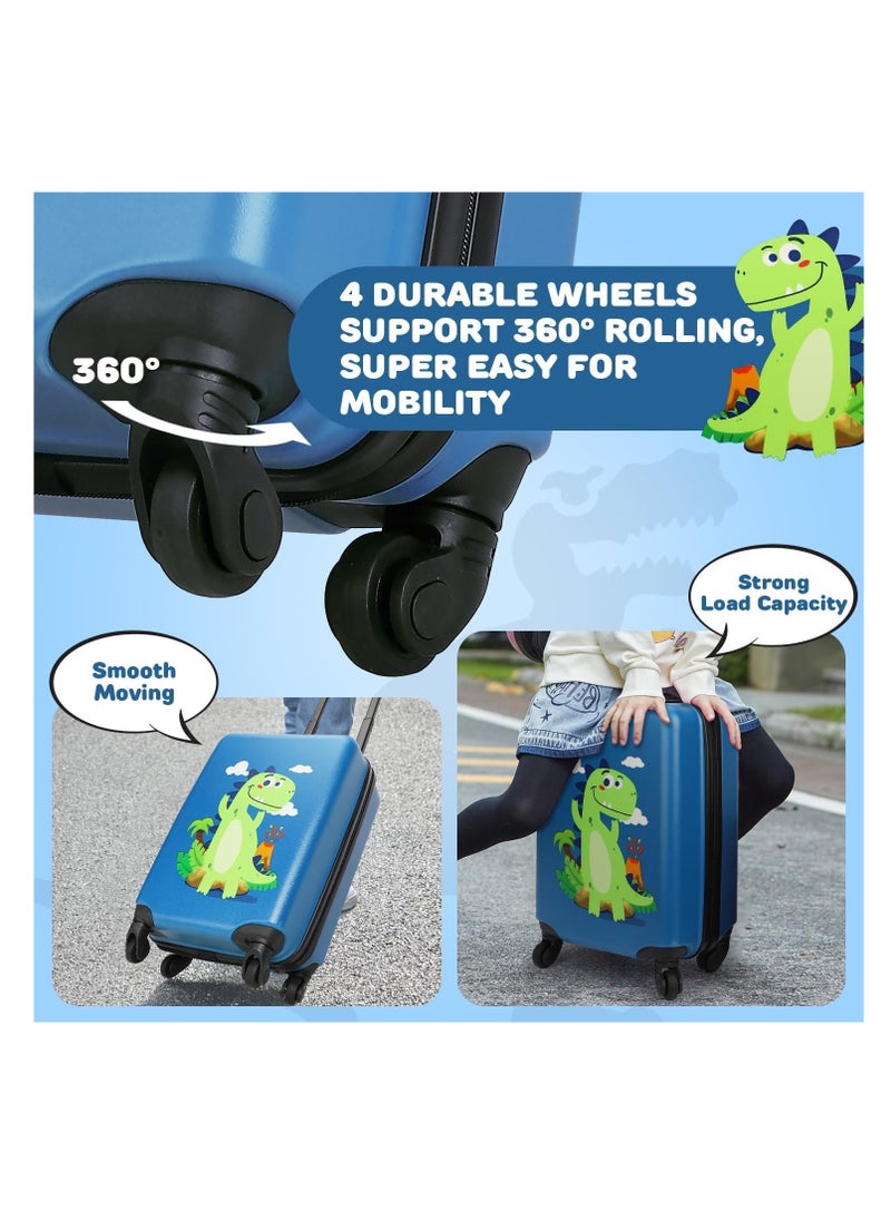 Kids Carry On Luggage Set Hard Shell Travel Backpack Hardside Rolling Suitcase Spinner Wheels Kids Luggage and Backpack