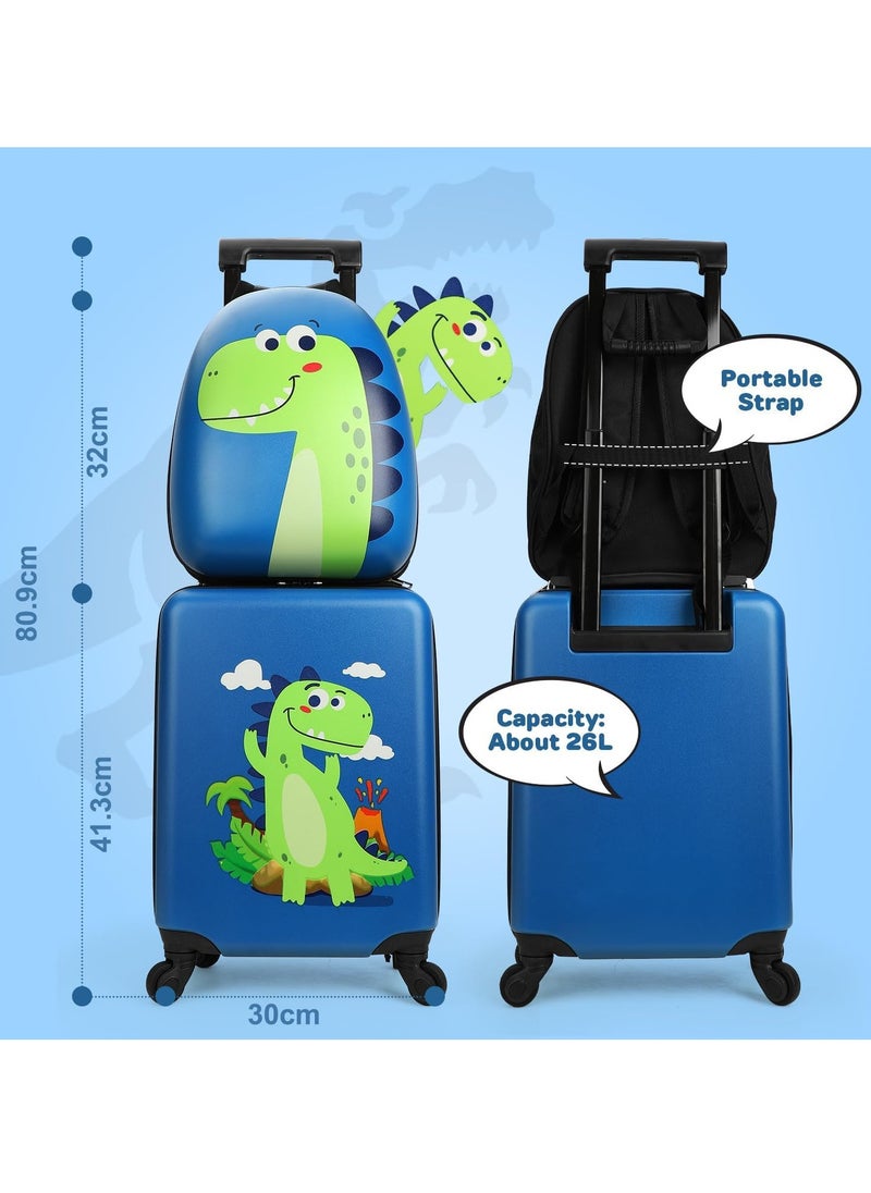 Kids Carry On Luggage Set Hard Shell Travel Backpack Hardside Rolling Suitcase Spinner Wheels Kids Luggage and Backpack