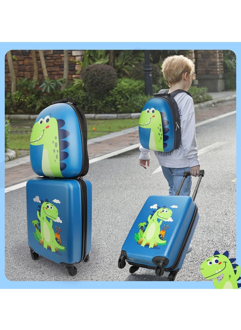 Kids Carry On Luggage Set Hard Shell Travel Backpack Hardside Rolling Suitcase Spinner Wheels Kids Luggage and Backpack