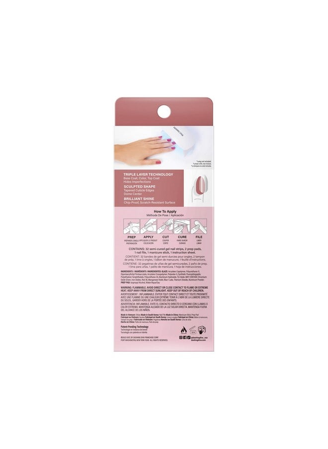 Glaze Nail Strips - Jelly Glaze | Works With Any Led Nail Lamp | Long Lasting, Chip Resistant, Semicured Gel Nail Strips | Contains 34 Salon Quality Nail Wraps, 2 Prep Pad, 1 Nail File