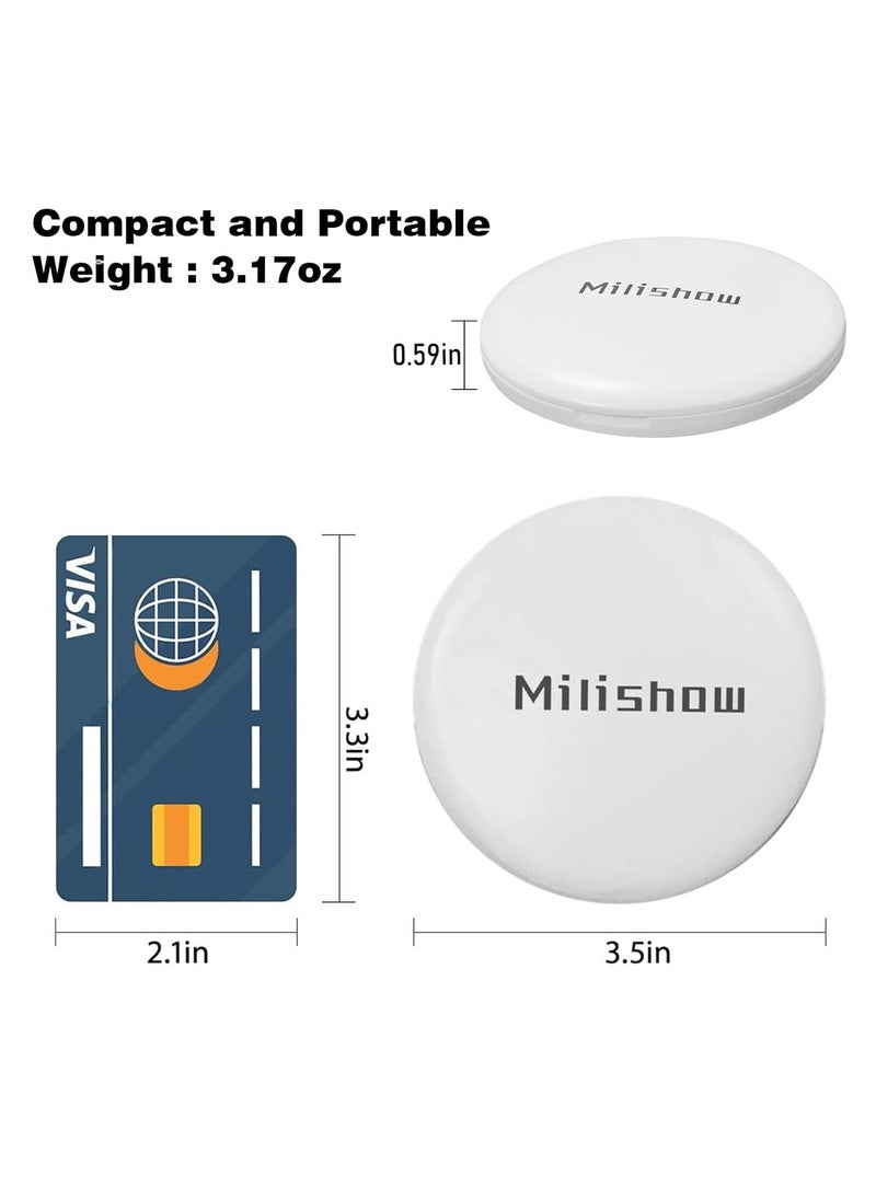 Compact Mirror with LED Light,1x/10x Magnifying Rechargeable Mirror,3.5in, Dimmable Travel Mirror for Purse,Pocket,Handheld 2-Sided Makeup Mirror