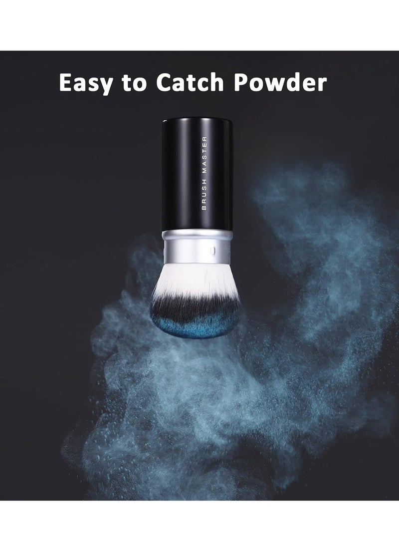 Retractable Kabuki Makeup Brush for Blush, Bronzer, Foundation, Powder, Travel Face Cosmetic Brush