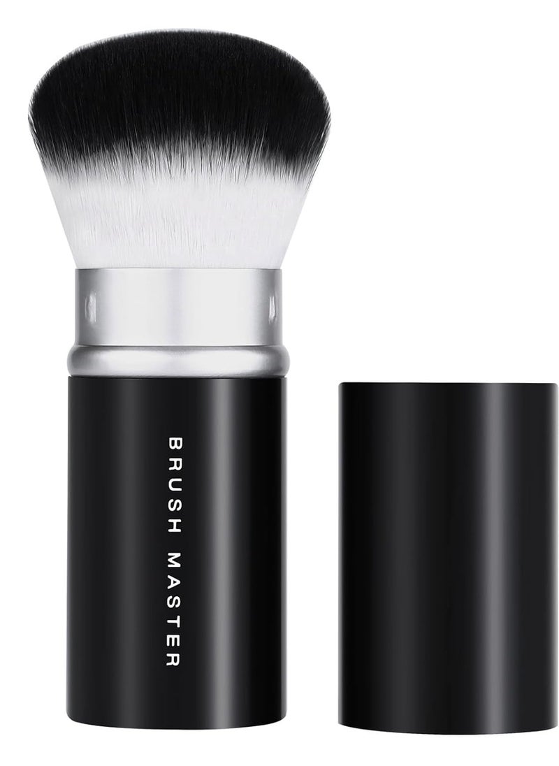 Retractable Kabuki Makeup Brush for Blush, Bronzer, Foundation, Powder, Travel Face Cosmetic Brush