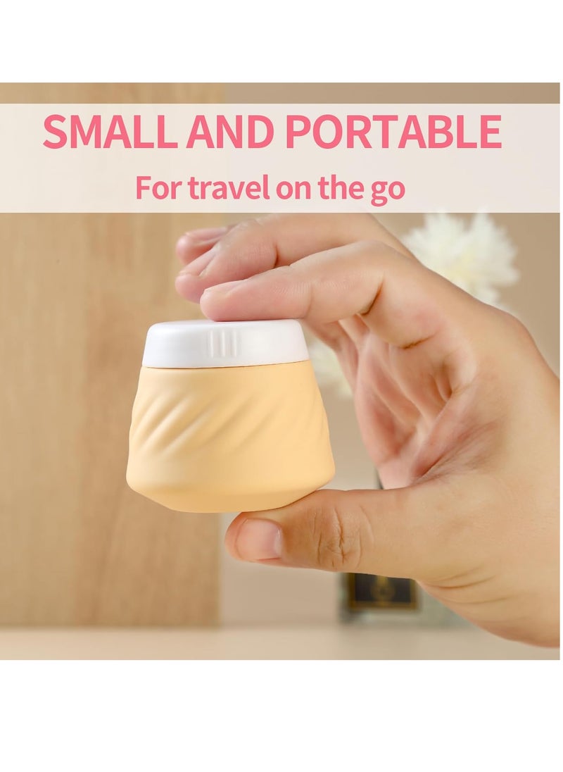 Gemice Travel Containers for Toiletries, Silicone Cream Jars TSA Approved Travel Size Containers with Clear Bag, Leak-proof Travel Accessories with Lid for Cosmetic Face Body Hand Cream (4 Pack)