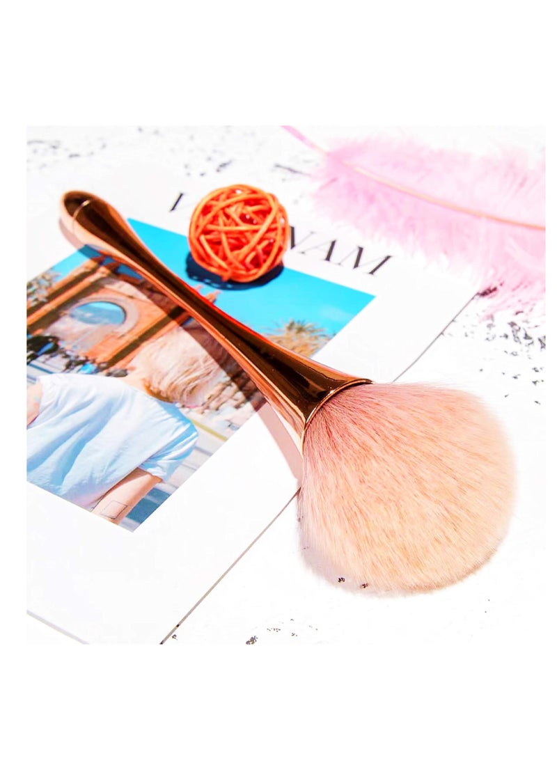 Super Large Mineral Powder Brush, Nail Brushes Kabuki Makeup Brushes Soft Fluffy Foundation Brush Blush Brush,Professional Powder Brushfor Daily Makeup(Rose Gold color) …
