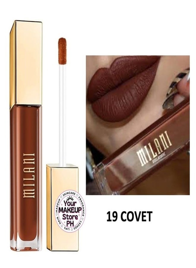 Milani Amore Matte Lip Crème, Shade 19 Covet, 6g - Long-Lasting, Full Coverage Matte Liquid Lipstick