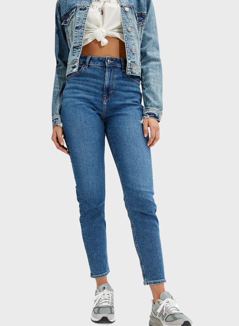 High Waist Skinny Jeans Blue