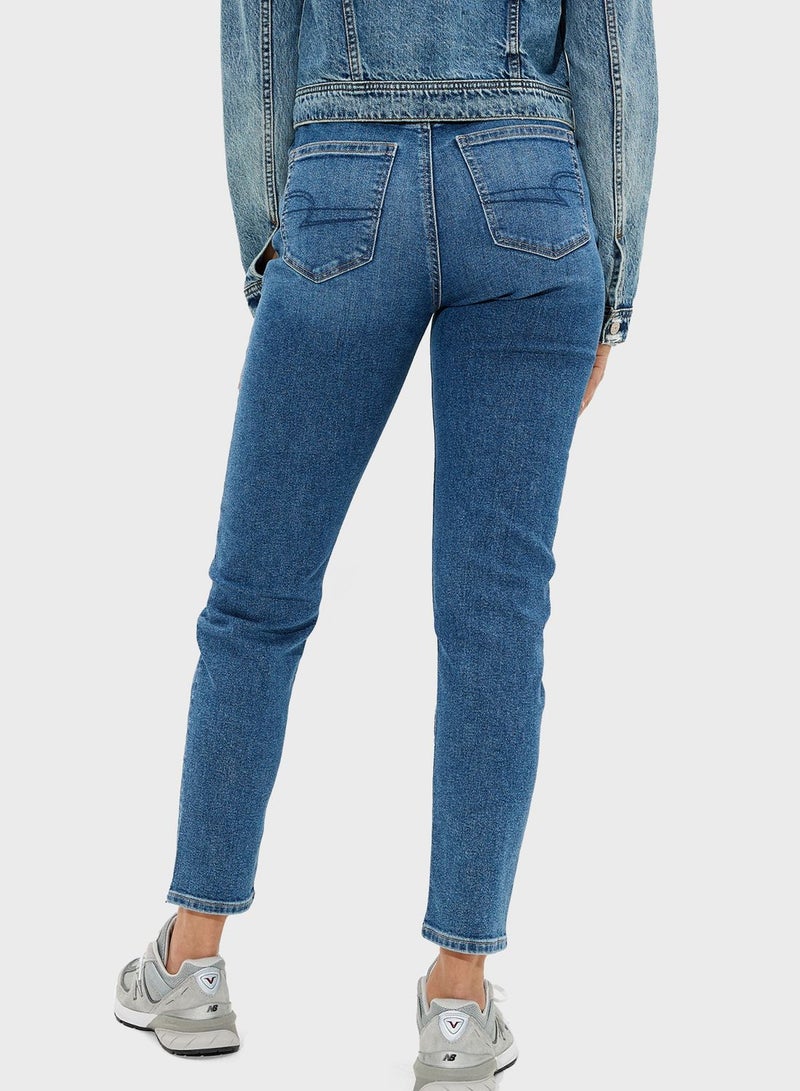 High Waist Skinny Jeans Blue