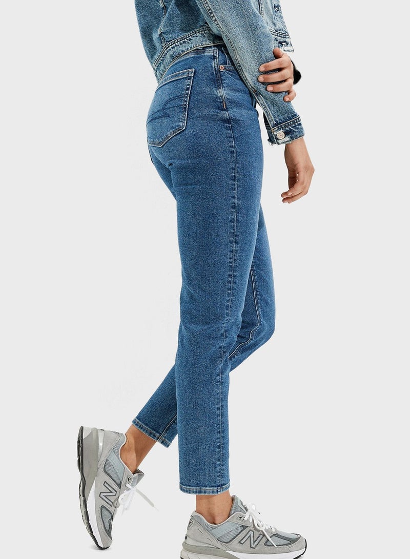 High Waist Skinny Jeans Blue