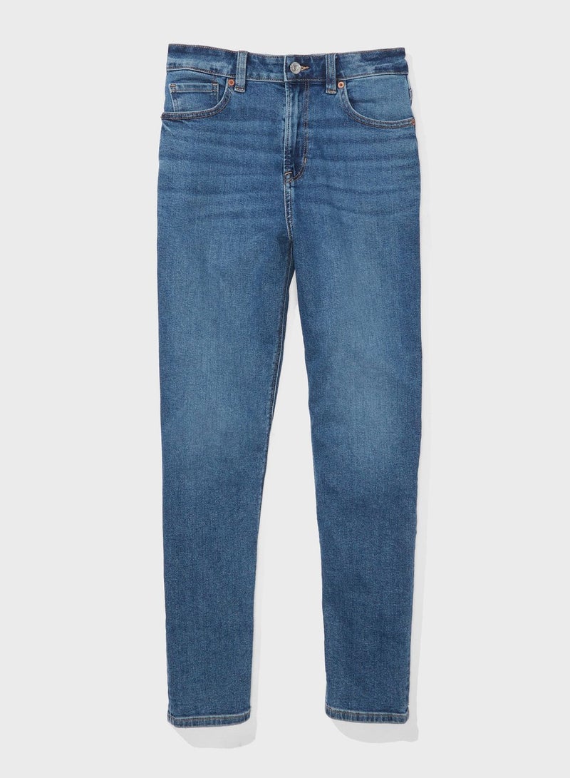 High Waist Skinny Jeans Blue