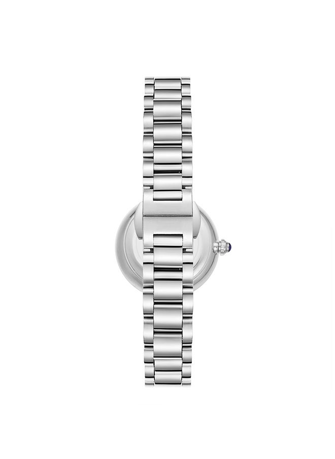 Kenneth Scott K23542-SBSS Women Analog Display Watch & Solid Stainless Steel Strap Silver