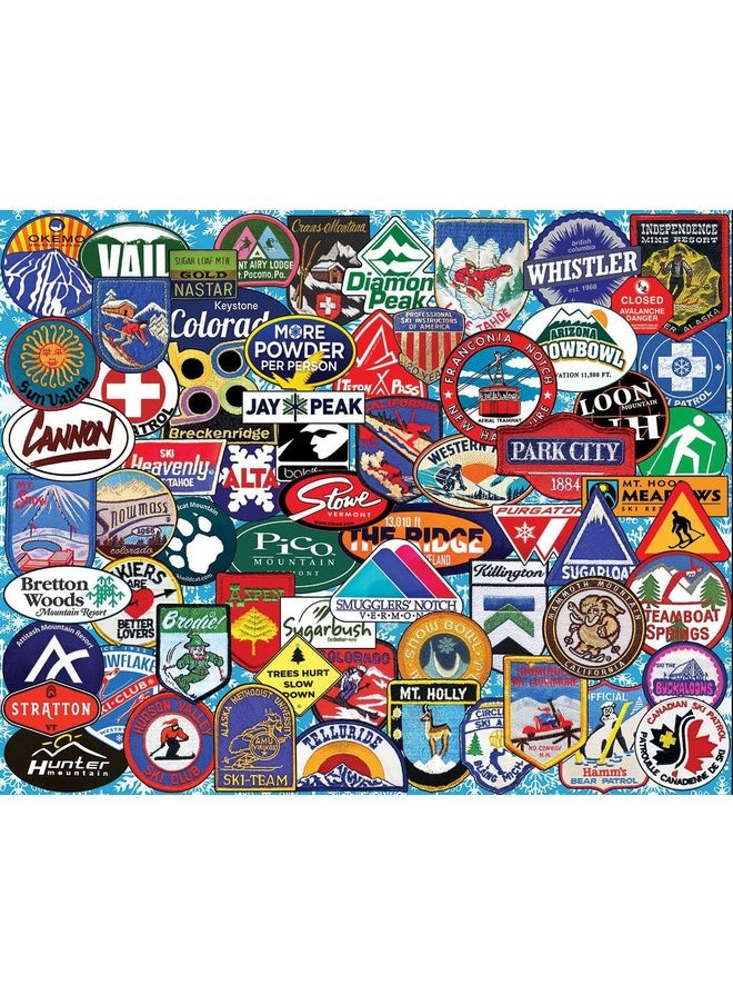 Puzzles Ski Badges - 1000 Piece Jigsaw Puzzle