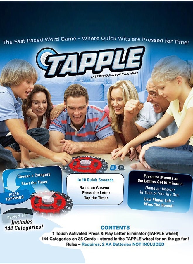 TAPPLE  Word Game  Fast-Paced Family Board Game Choose a Category & Race Against The Timer to be The Last Player  Learning Game Great for All Ages